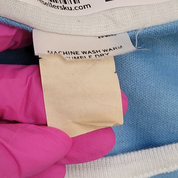 Vintage 80s Tennis Shirt Womens Large 20x24 Blue - Picture 8 of 10